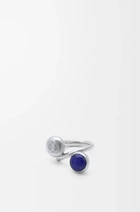 スターリングシルバーとラピスラズリのAnagram Pebbleリング