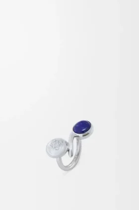 スターリングシルバーとラピスラズリのAnagram Pebbleリング