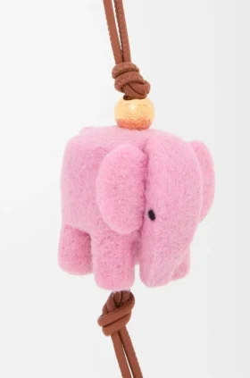 フェルトとカーフスキン製のElephantチャーム