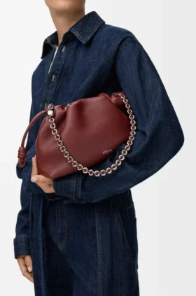 ファイングレインカーフスキン製 ミディアム・Flamenco Purse