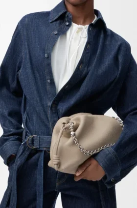 ファイングレインカーフスキン製 ミディアム・Flamenco Purse