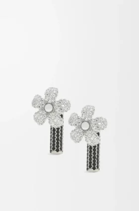 スターリングシルバーとクリスタルを使用した「Flor」イヤリング