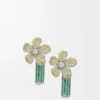 スターリングシルバーとクリスタルを使用した「Flor」イヤリング スターリングシルバーとクリスタルを使用した「Flor」イヤリング