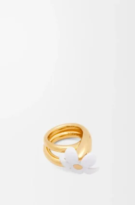 スターリングシルバーとエナメル製の「Flor」リング