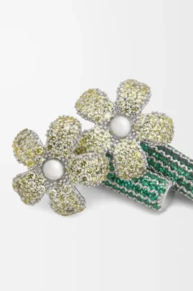 スターリングシルバーとクリスタルを使用した「Flor」イヤリング