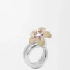 スターリングシルバーとクリスタルを使用した「Flor」リング スターリングシルバーとクリスタルを使用した「Flor」リング