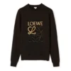 メンズ「loewe Anagram コットン ラウンドネック アルファベット刺繍入り スポーツ クラシック ブラック H526341Xa1-1100