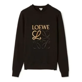 メンズ「loewe Anagram コットン ラウンドネック アルファベット刺繍入り スポーツ クラシック ブラック H526341Xa1-1100