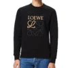 メンズ「loewe Anagram コットン ラウンドネック アルファベット刺繍入り スポーツ クラシック ブラック H526341Xa1-1100