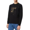 メンズ「loewe Anagram コットン ラウンドネック アルファベット刺繍入り スポーツ クラシック ブラック H526341Xa1-1100