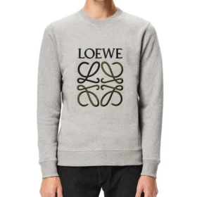 メンズ loewe Anagram ロゴ刺繍入りコットンプルオーバー グレー H526341Xa1-1440