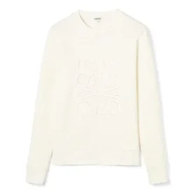 メンズ loewe Anagram ロゴ刺繍入り コットン プルオーバー クリーミーホワイト H526341Xa1-2370