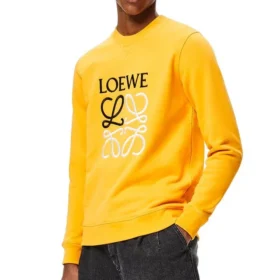 メンズ loewe Anagram ロゴ刺繍入りコットンプルオーバー オレンジ H526341Xa1-9100