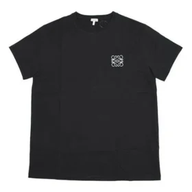 メンズ loewe Anagram クラシック 刺繍入りコットン ラウンドネック 半袖 ブラック H6109230Cr-1100