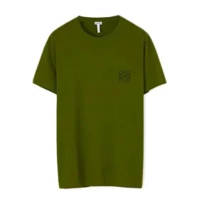 メンズ loewe Anagram クラシック 刺繍入りコットン ラウンドネック 半袖 グリーン H6109230Cr-4160