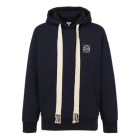 メンズ「loewe Anagram 刺繍入り フード付き長袖 ネイビーブルー H6109700Si-5110