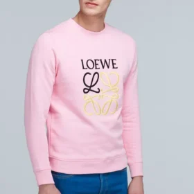 メンズ loewe Anagram 刺繍入り スポーツ 長袖 ピンク レッド H6109900Cr-7080