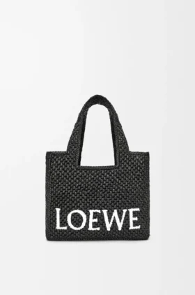 ラフィア製のスモール「loewe Font Tote」トートバッグ