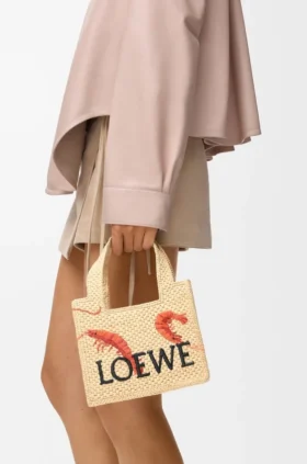ラフィア製 ミニ・loewe Font Toteバッグ