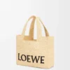 ラフィア製のスモール「loewe Font Tote」トートバッグ ラフィア製のスモール「loewe Font Tote」トートバッグ