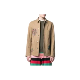 メンズ loewe プリントジャケット ブラウン H2198210Ib-2140