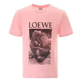 メンズ loewe ケン・ヘイマン プリントコットン半袖シャツ ピンク H6109980Pc-7080