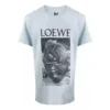 メンズ loewe ケン・ヘイマン プリントコットン半袖 Tシャツ ピンク・ブルー H6109980Pc-6410