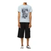 メンズ loewe ケン・ヘイマン プリントコットン半袖 Tシャツ ピンク・ブルー H6109980Pc-6410