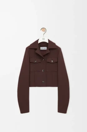 ウール製クロップドジャケット