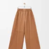 ナッパラムスキン製クロップドパンツ