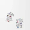 スターリングシルバーとクリスタル製のプッシュピン・イヤリング スターリングシルバーとクリスタル製のプッシュピン・イヤリング