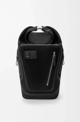 キャンバスとスエード製の「フレックス」ロールトップ・バックパック
