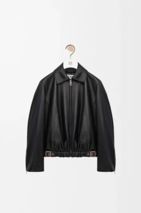 ナッパラムスキン製ベルト付きジャケット