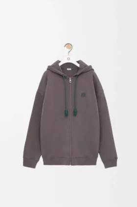 コットン製ジップアップフーディー