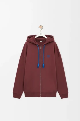 コットン製ジップアップフーディー