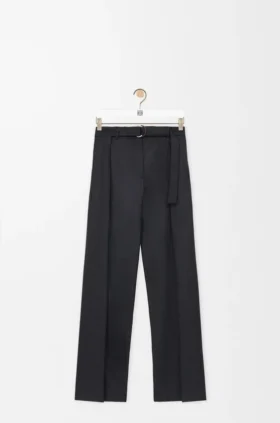 ウール製ベルト付きパンツ