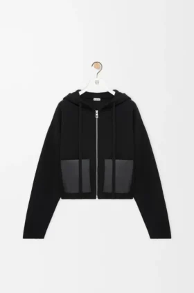 ウール製ジップアップフーディー