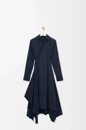 コットン製ドレープドレス