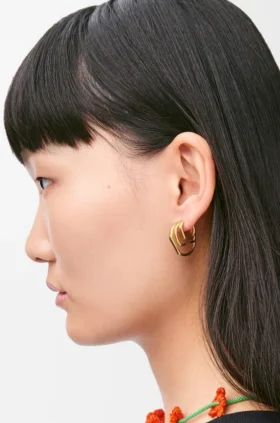 スターリングシルバー製 スタックドフープピアス
