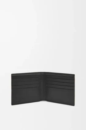 サテンカーフスキン製二つ折り財布
