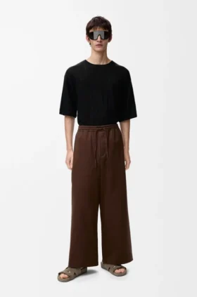 コットン製ドローストリングパンツ コットン製ドローストリングパンツ