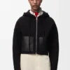 ウール製ジップアップフーディー