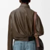 ナッパカーフスキン製のドレープジャケット