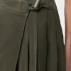 スエードラムスキン製プリーツミニスカート