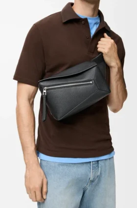 グレイン加工カーフスキン製 スモール Puzzle Bumbag