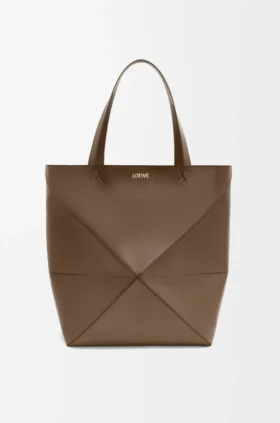 光沢のあるカーフスキン製 XL Puzzle Fold トートバッグ